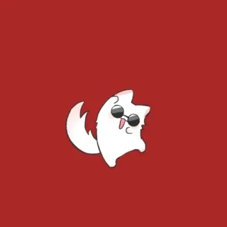 💮 cat, sunglasses, cute, animal, white, cartoon telegram sticker