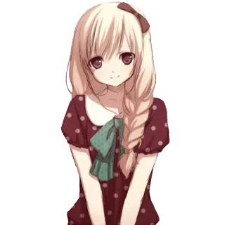 😅 Аниме, Девушка, Мультфильм, Иллюстрация, Милый, Персонаж telegram sticker