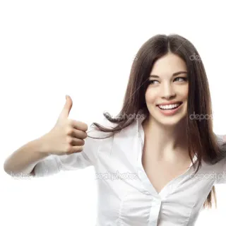 😌 woman, thumbs up, success, approval, smiling, positive, agreement telegram sticker