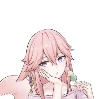🍡 Yae Miko Genshin Impact anime, video game, character, genshin impact, yae miko telegram sticker