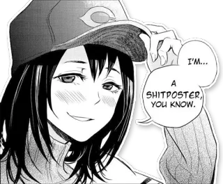 💩 I'M... A SHITPOSTER, YOU KNOW. Anime, Meme, Shitposting, Humor, Cultura da internet telegram sticker