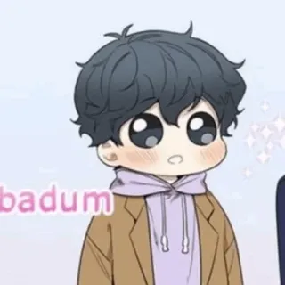 🦢 badum chibi, cute, cartoon, anime, manga telegram sticker