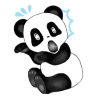 😱 Panda, Cartone animato, Spaventato, Carino, Animale telegram sticker