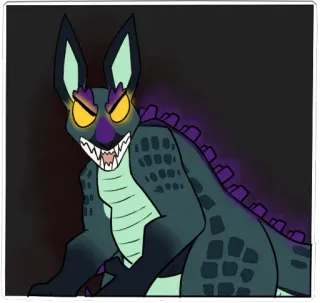 😡 creature, monster, cartoon, reptile, fantasy, animal telegram sticker