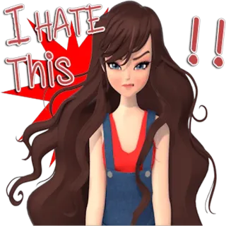 😡 I HATE This !! desgosto, ódio, chateado/a, garota anime, irritado/a telegram sticker