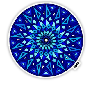💙 Hoda geométrico, patrón, azul, pegatina, abstracto, mandala, diseño whatsapp sticker