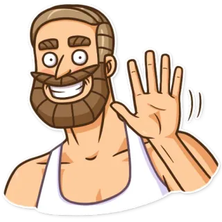 👋 pria, melambai, kartun, karakter, senyum, ramah telegram sticker