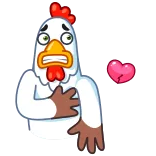 💔 pollo, asustado, dibujos animados, gracioso telegram sticker