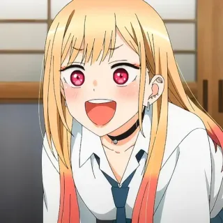 😃 Marin Kitagawa My Dress-Up Darling Anime, Niedlich, Mädchen, Cartoon, Anime Mädchen, Kawaii, Schuluniform telegram sticker