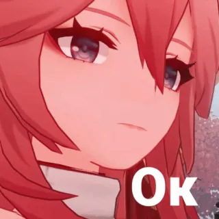 🌸 Ok Аниме, Манга, Ок, Согласен, Яэ Мико telegram sticker