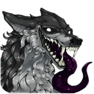 📖 wolf, monster, creature, fantasy, horror, animal, teeth, dark telegram sticker
