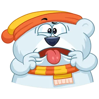 😛 dessin animé, ours, drôle, autocollant, langue telegram sticker
