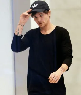 🏳‍🌈 Louis Tomlinson หลุยส์ ทอมลินสัน, นักร้อง, คนดัง, หมวก, ภาพเหมือน, ผู้ชาย, นักดนตรี telegram sticker