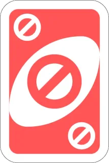 🚫 Uno uno, overslaan, kaartspel, rood, spel telegram sticker