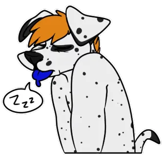 💤 ZZ собака, животное, спящий, милый, мультфильм, ленивый telegram sticker