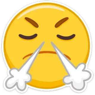 😤 絵文字, 怒り, 怒, イライラ, 湯気, 顔, 黄色 telegram sticker