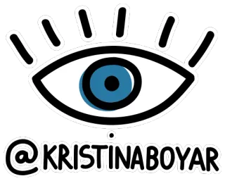 👁 @KRISTINABOYAR eye, sticker, eyelash, graphic, username, social media telegram sticker