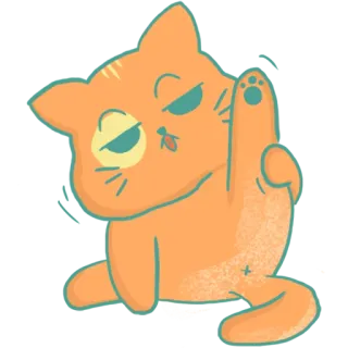 😒 gato, dedo do meio, ofensivo, rude, animal, gesto whatsapp sticker