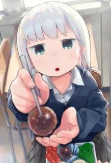 🍱 Аниме, Девушка, Бенто, Школьная форма, Обед, Мило telegram sticker