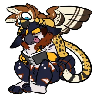 👀 gryphon, animal, cute, book, reading telegram sticker