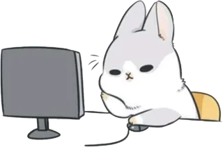 😞 kat, computer, cartoon, gaming, dier, muis, toetsenbord telegram sticker