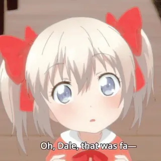 🦩 Oh, Dale, that was fa— Anime, Cartone animato, Carino, Ragazza, Fumetto whatsapp sticker