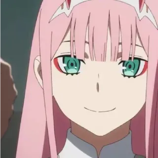 ❤️ Zero Two anime, cabelo rosa, fofa, Zero Two, Darling in the Franxx, garota, personagem whatsapp sticker