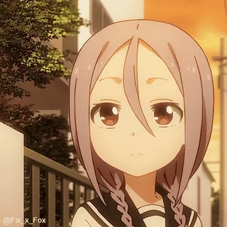 😀 动漫, 女孩, 校服, 可爱, 肖像, 辫子, 漫画, 卡通 telegram sticker