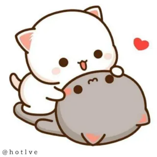 😍 @hotlve cat, kawaii, cute, sticker, animal, cartoon telegram sticker