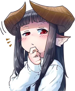 🤨 Ragazza anime, Corna, Carina, Ragazza demone, Arte digitale telegram sticker
