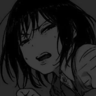 🖤 Anime, Menina, Chorando, Aflita, Triste telegram sticker