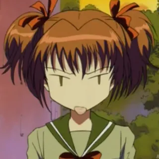 🍓 Anime Mädchen, Cartoon Figur, Zwillingszöpfe, Schuluniform, Wütender Ausdruck, Anime whatsapp sticker