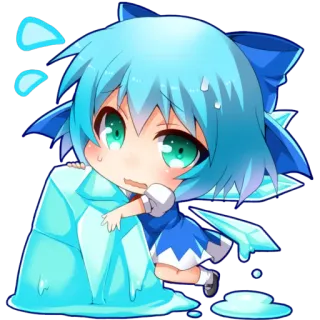😍 Cirno Touhou Project Anime, Cartone animato, Personaggio, Carino, Cirno, Touhou Project, Ghiaccio whatsapp sticker