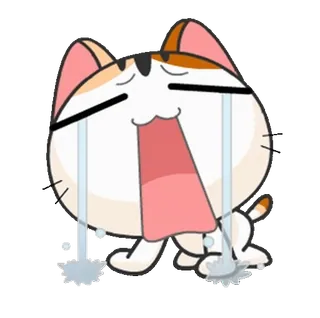 😭 kot, płacz, smutny, kreskówka, słodki, emoji, naklejka whatsapp sticker
