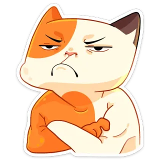 😡 แมว, โกรธ, จริงจัง, การ์ตูน, สัตว์เลี้ยง, สัตว์, ขี้บ่น telegram sticker