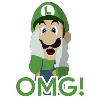 😨 Luigi Mario OMG! luigi, mario, omg, surprised, video game, nintendo telegram sticker