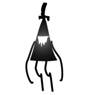 🔼 Bill Cipher cartone animato, triangolo, demone, fantasy, personaggio telegram sticker
