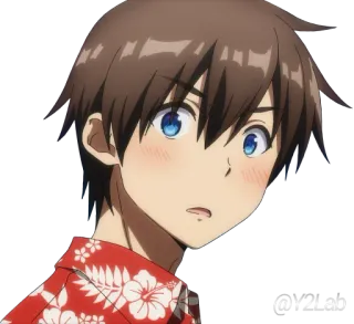 😳 @mx.zi.an Anime, Menino, Masculino, Desenho animado, Camisa havaiana telegram sticker