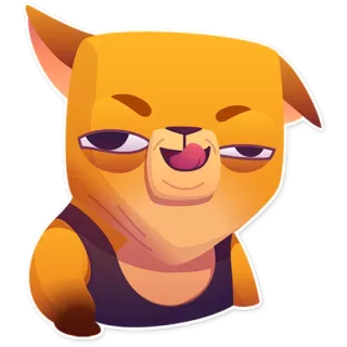 😛 漫画, 犬, 動物, 面白い, ステッカー telegram sticker