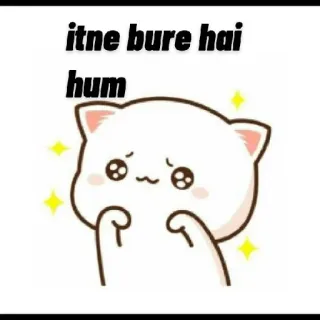 🥺 itne bure hai hum gato, lindo, triste, dibujos animados, kawaii whatsapp sticker