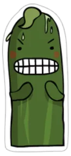 😠 pepinillo, pepino, enojado, dibujos animados, pegatina, comida telegram sticker