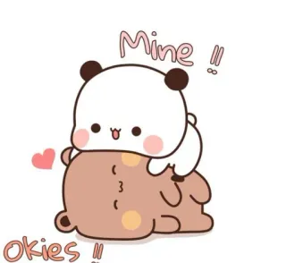 ❤️ Mine !! Okies !! Panda, Ours, Mignon, Amour, Kawaii telegram sticker