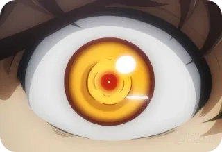 👁 Anime, Olho, Amarelo, Vermelho, Brilhante, Close-up telegram sticker