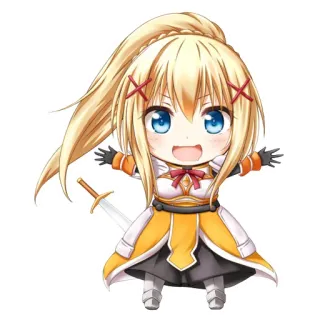 🍥 Darkness Konosuba Anime, Chibi, Personaje, Fanart, Oscuridad, Konosuba telegram sticker