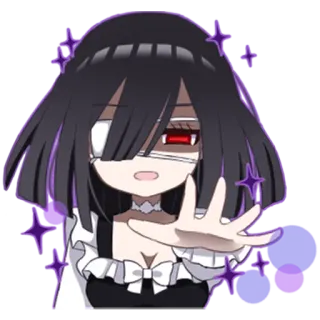 👿 Anime, Manga, Ragazza, Benda, Carino, Oscuro, Emo telegram sticker