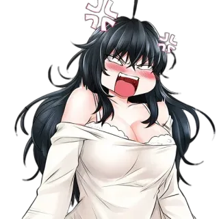 💢 Anime, Zły/a, Kobieta, Kreskówka, Wyraz/Ekspresja telegram sticker