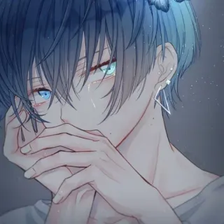 😢 アニメ, 男の子, 泣く, 悲しい, イラスト telegram sticker