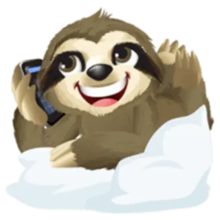 📱 bicho-preguiça, animal, desenho animado, telefone, engraçado, fofo whatsapp sticker