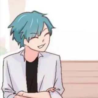 💌 Anime, Chłopak, Uśmiechnięty, Kreskówka, Postać, Portret telegram sticker