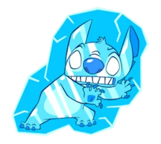 😨 Stitch замороженный, лед, Стич, Лило и Стич, Персонаж Дисней, Мультфильм whatsapp sticker